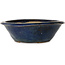 Round blue bonsai pot by Echizen - 175 x 175 x 55 mm