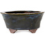 Round blue bonsai pot by Echizen - 150 x 150 x 65 mm