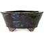 Round blue bonsai pot by Echizen - 150 x 150 x 65 mm