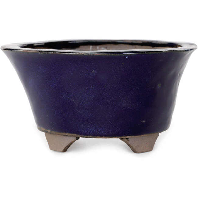 Runder blauer Bonsai-Topf von Echizen - 130 x 130 x 70 mm