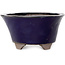 Round blue bonsai pot by Echizen - 130 x 130 x 70 mm