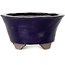 Round blue bonsai pot by Echizen - 130 x 130 x 70 mm
