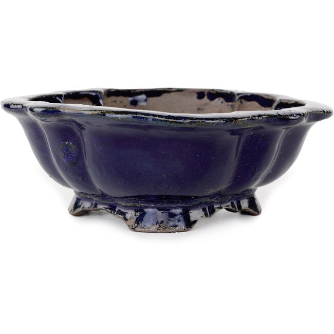 Pot à bonsaï Mokko bleu par Echizen - 175 x 150 x 50 mm