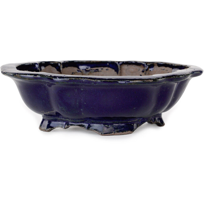 Mokko blue bonsai pot by Echizen - 175 x 150 x 50 mm