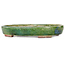 Oval green bonsai pot by Echizen - 170 x 140 x 30 mm