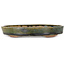 Oval green bonsai pot by Echizen - 165 x 130 x 28 mm