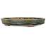 Oval green bonsai pot by Echizen - 165 x 130 x 28 mm