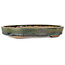 Pot à bonsaï ovale vert par Echizen - 165 x 130 x 28 mm