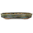 Oval green bonsai pot by Echizen - 165 x 130 x 28 mm