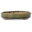 Oval green bonsai pot by Echizen - 165 x 130 x 28 mm