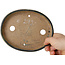 Oval green bonsai pot by Echizen - 165 x 130 x 28 mm