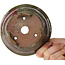 Ronde groene en rode bonsaipot van Echizen - 125 x 125 x 53 mm