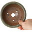Round green and red bonsai pot by Echizen - 125 x 125 x 53 mm