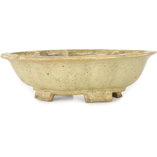 Mokko beige bonsaipot van Echizen - 180 x 160 x 50 mm