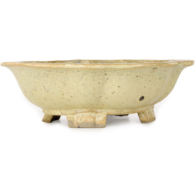 Mokko beige bonsaipot van Echizen - 180 x 160 x 50 mm