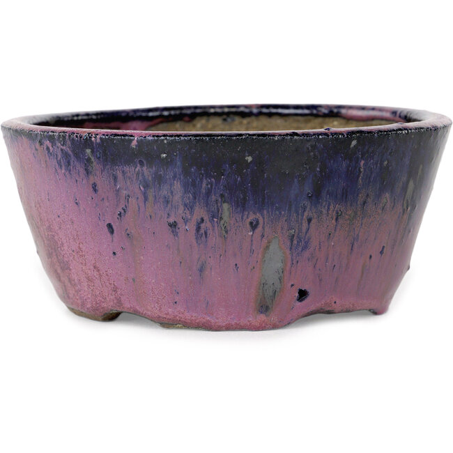 Vaso bonsai rotondo viola di Echizen - 125 x 125 x 55 mm