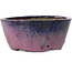 Round purple bonsai pot by Echizen - 125 x 125 x 55 mm