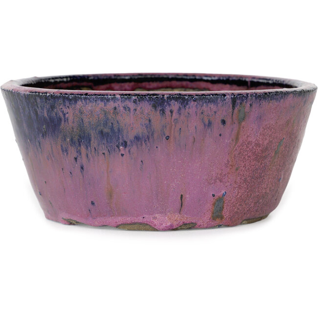 Vaso bonsai rotondo viola di Echizen - 125 x 125 x 55 mm