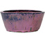 Round purple bonsai pot by Echizen - 125 x 125 x 55 mm
