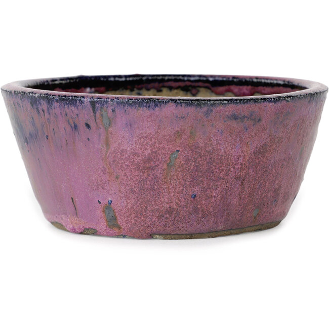 Pot à bonsaï rond violet par Echizen - 125 x 125 x 55 mm