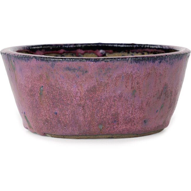 Ronde paarse bonsaipot van Echizen - 125 x 125 x 55 mm