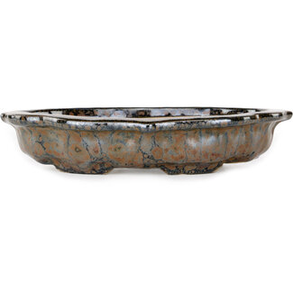 Takao Kouyo 195 mm  brown bonsai pot by Takao Kouyo, Japan