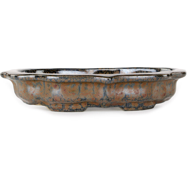 Mokko brown bonsai pot by Takao Kouyo - 195 x 145 x 35 mm