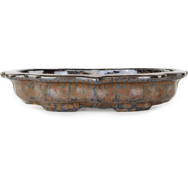 Mokko brown bonsai pot by Takao Kouyo - 195 x 145 x 35 mm