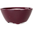 Round burgundy bonsai pot by Seifu - 140 x 140 x 65 mm