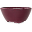 Round burgundy bonsai pot by Seifu - 140 x 140 x 65 mm