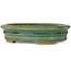 Oval green bonsai pot by Heian Kosen - 180 x 150 x 40 mm