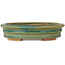 Oval green bonsai pot by Heian Kosen - 180 x 150 x 40 mm