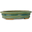 Oval green bonsai pot by Heian Kosen - 180 x 150 x 40 mm