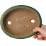 Pot à bonsaï ovale vert par Heian Kosen - 180 x 150 x 40 mm