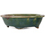 Oval green bonsai pot by Heian Kosen - 135 x 110 x 40 mm