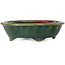 Oval green bonsai pot by Heian Kosen - 135 x 110 x 40 mm