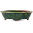 Oval green bonsai pot by Heian Kosen - 135 x 110 x 40 mm