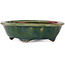Oval green bonsai pot by Heian Kosen - 135 x 110 x 40 mm