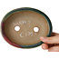 Oval green bonsai pot by Heian Kosen - 135 x 110 x 40 mm