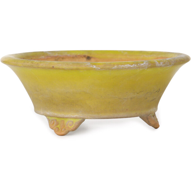 Maceta redonda amarilla para bonsái de Bigei - 130 x 130 x 50 mm
