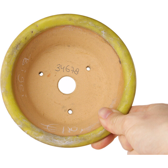 Vaso bonsai rotondo giallo di Bigei - 130 x 130 x 50 mm