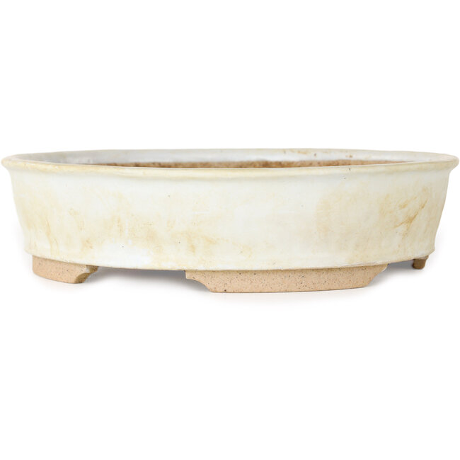 Maceta ovalada blanca para bonsái - 190 x 170 x 45 mm