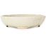 Maceta ovalada blanca para bonsái de Haruyoshi - 180 x 155 x 40 mm