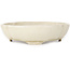 Maceta ovalada blanca para bonsái de Haruyoshi - 180 x 155 x 40 mm