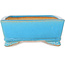 Rectangular blue bonsai pot by Shibakatsu - 182 x 140 x 55 mm