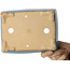 Maceta rectangular azul para bonsái de Shibakatsu - 182 x 140 x 55 mm