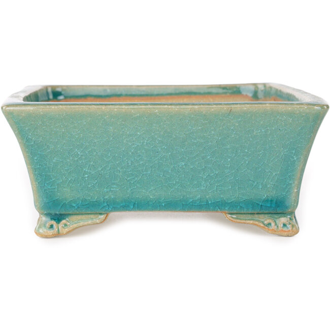 Pot à bonsaï rectangulaire bleu de Shibakatsu - 185 x 147 x 60 mm