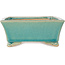 Rectangular blue bonsai pot by Shibakatsu - 185 x 147 x 60 mm