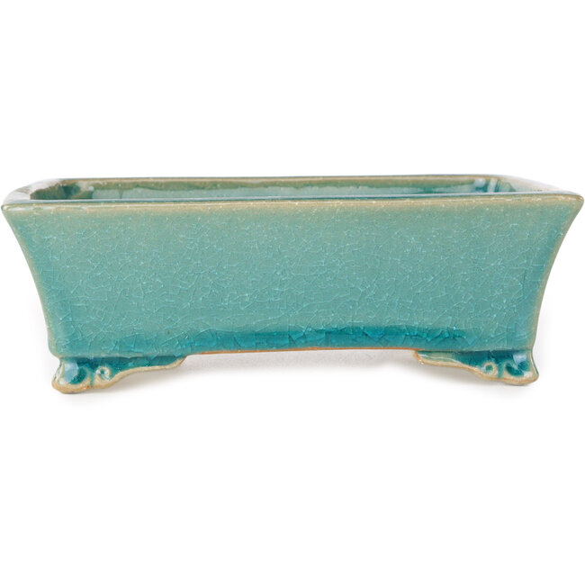 Rechthoekige blauwe bonsaipot van Shibakatsu - 185 x 147 x 60 mm