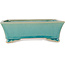 Rectangular blue bonsai pot by Shibakatsu - 185 x 147 x 60 mm